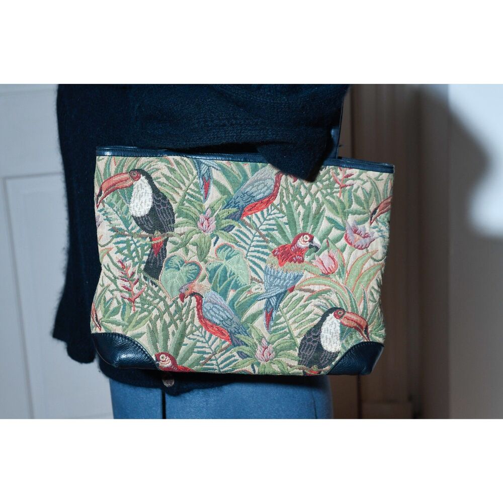 Parrot Brocade Purse Beach Bag Commuter Shoulder Bag